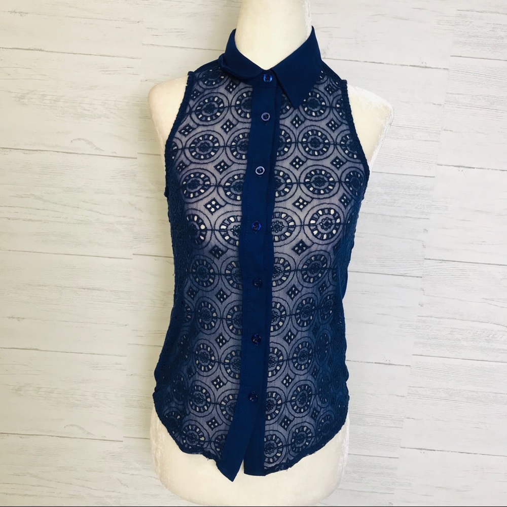 Pins & Needles Sleeveless Eyelet Blouse